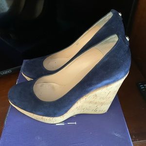 Blue Stuart Weitzman Corkswoon wedges